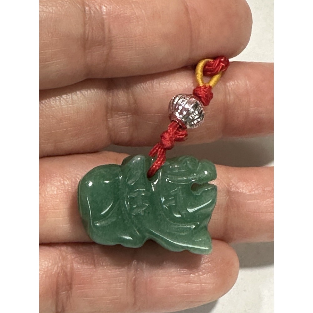 Jade PIXIU PI YAO AMULET PENDANT LUCKY‎ CHARM FENG SHUI CHINESE DRAGON ปี่เซี๊ยะ